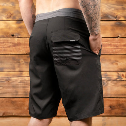 Fasthouse Legend 21" 3 Pocket Solid Boardshort - Black