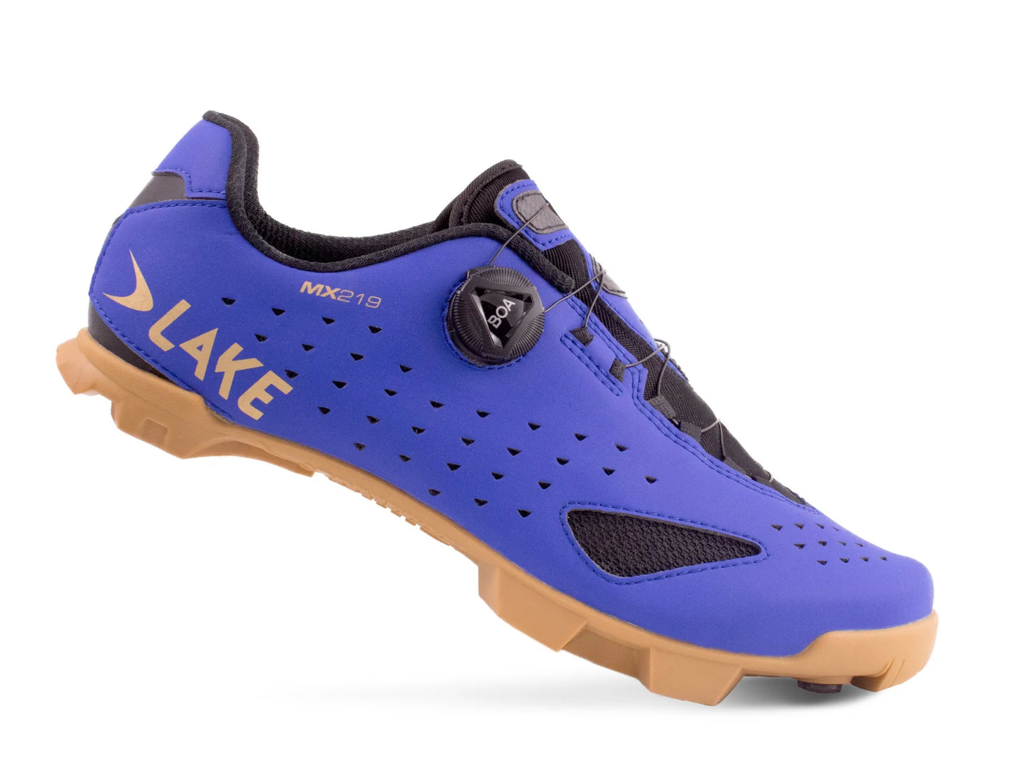 Lake MX219 MTB Shoe - Wide - Strong Blue-Gold