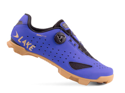 Lake MX219 MTB Shoe - Wide - Strong Blue-Gold