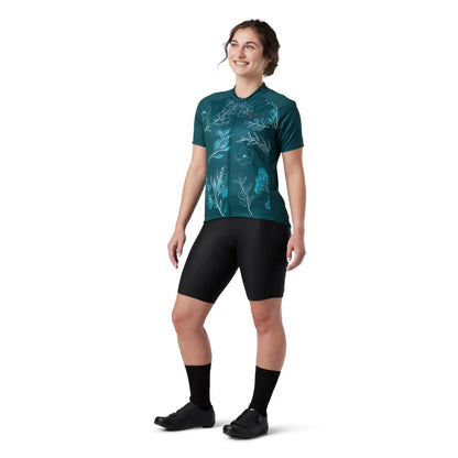 Pearl Izumi Classic Cycling Jersey - Womens - Dark Sea-SS Wildflower