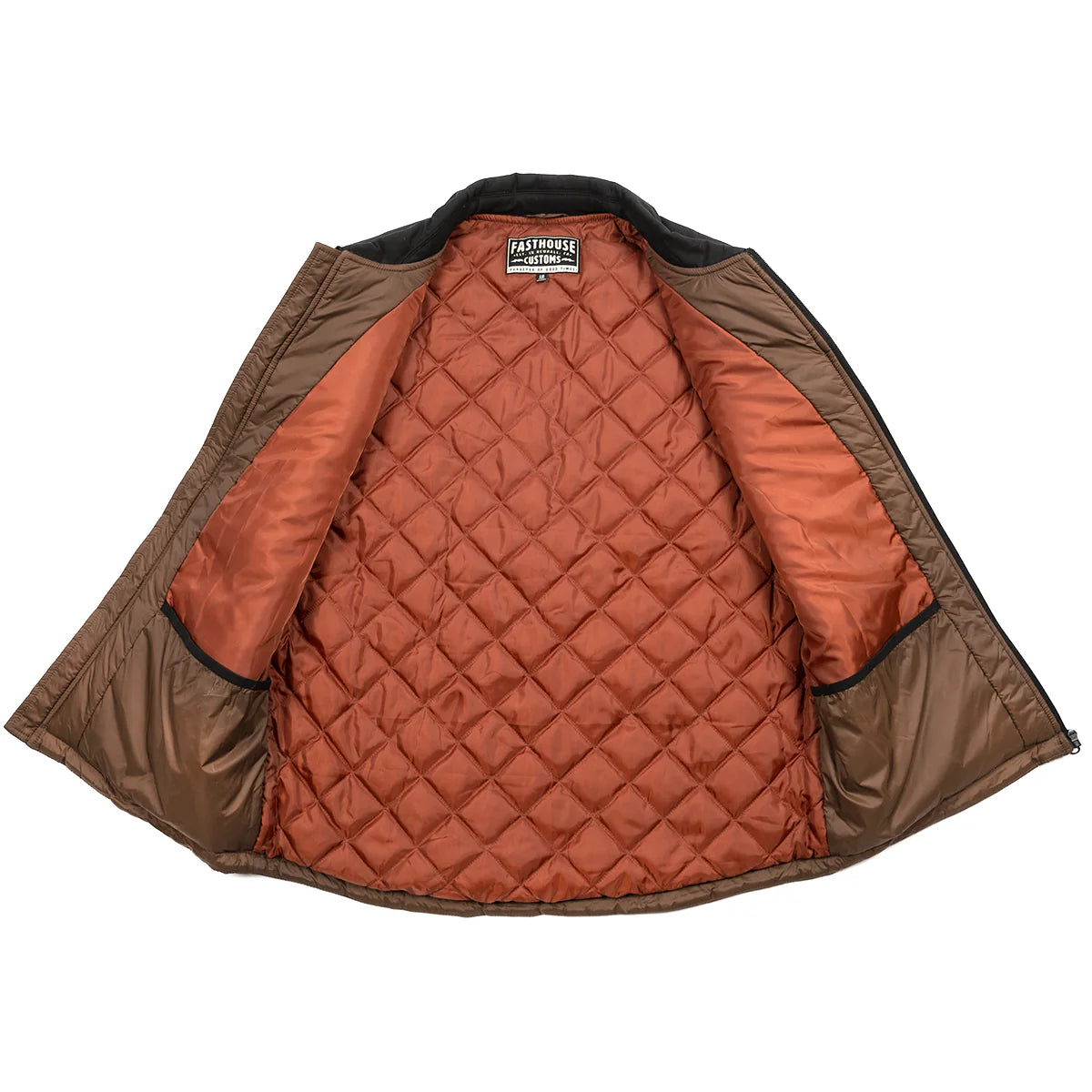 Fasthouse Prospector Puffer Vest - Black-Brown