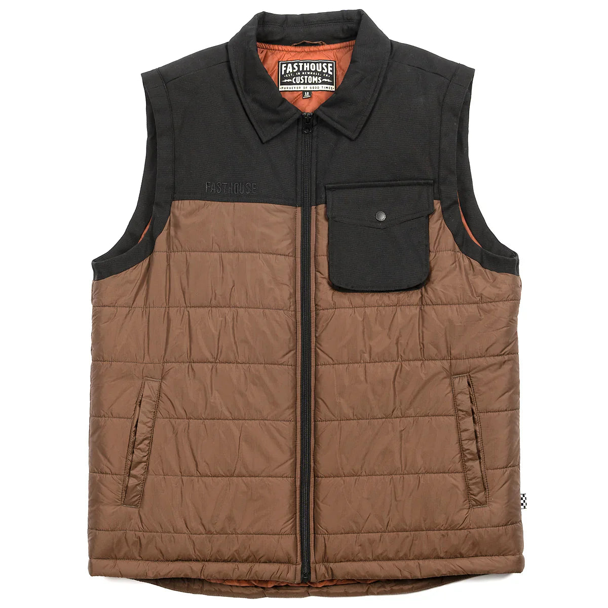 Fasthouse Prospector Puffer Vest - Black-Brown