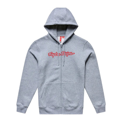 Troy Lee Designs Zip Up Hoodie - Signature - Heather-Red