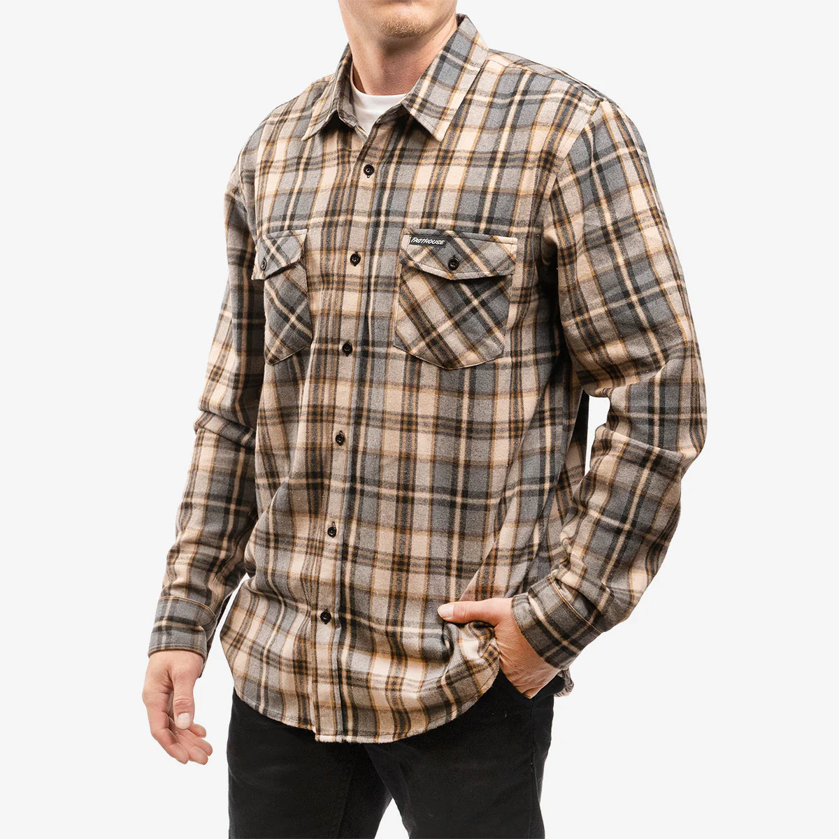 Fasthouse Saturday Night Special Flannel Shirt - Beige