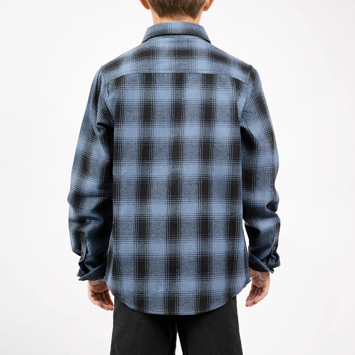 Fasthouse Saturday Night Special Flannel Shirt - Youth - Dust Blue-Black