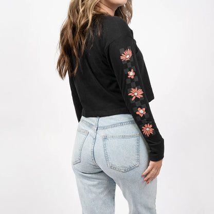 Fasthouse Serene Long Sleeve Crop Tee - Womens - Black