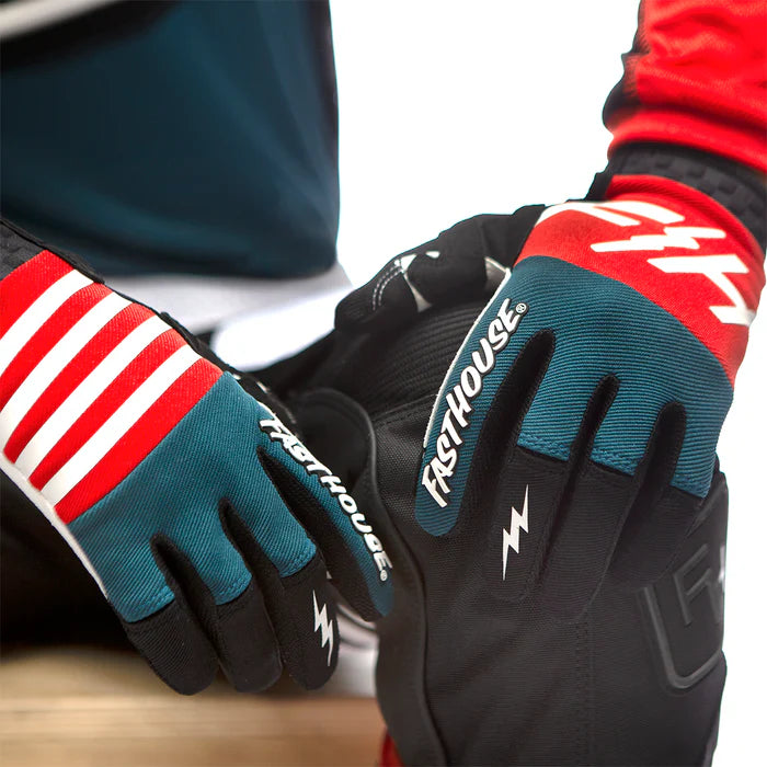 Fasthouse Speed Style Omega Glove - Youth - Red-Slate