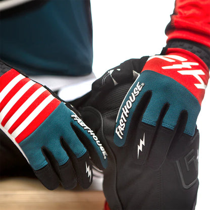 Fasthouse Speed Style Omega Glove - Youth - Red-Slate