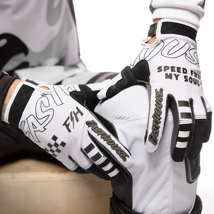 Fasthouse Speed Style Riot Glove - Youth - White-Black