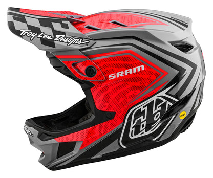 Troy Lee Designs D4 Carbon Full Face Helmet with MIPS - SRAM - Red-Black