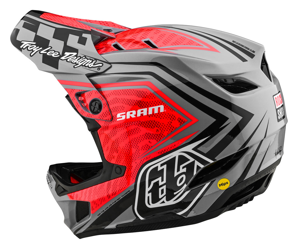 Troy Lee Designs D4 Carbon Full Face Helmet with MIPS - SRAM - Red-Black