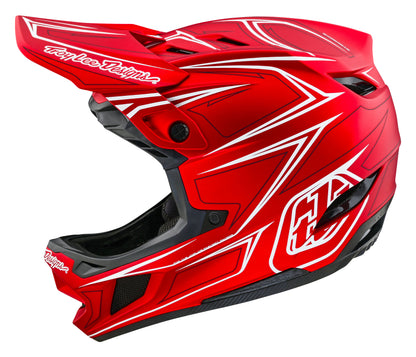 Troy Lee Designs D4 Composite Full Face Helmet with MIPS - Pinned - Red