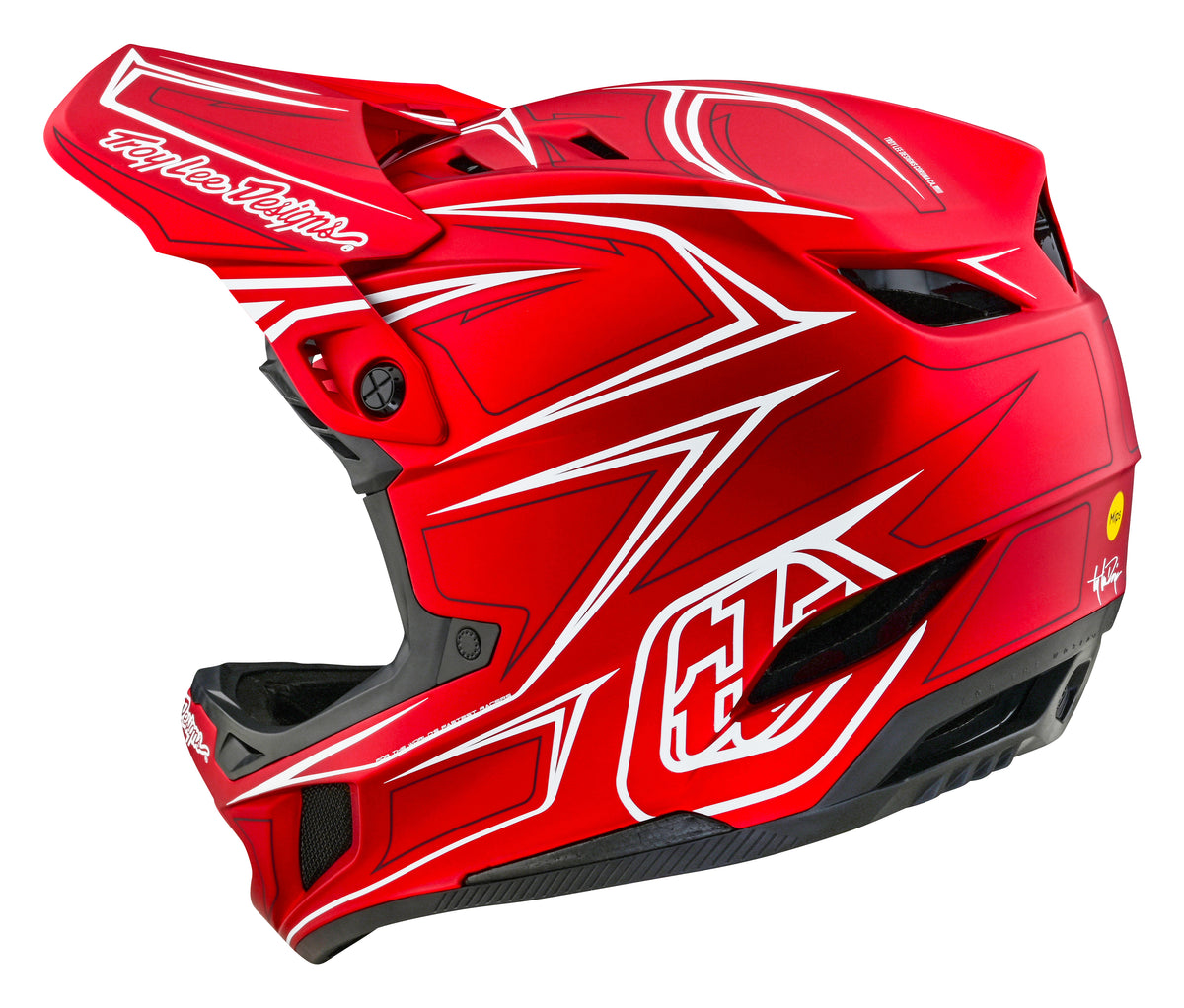 Troy Lee Designs D4 Composite Full Face Helmet with MIPS - Pinned - Red