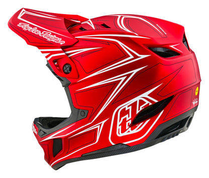 Troy Lee Designs D4 Composite Full Face Helmet with MIPS - Pinned - Red