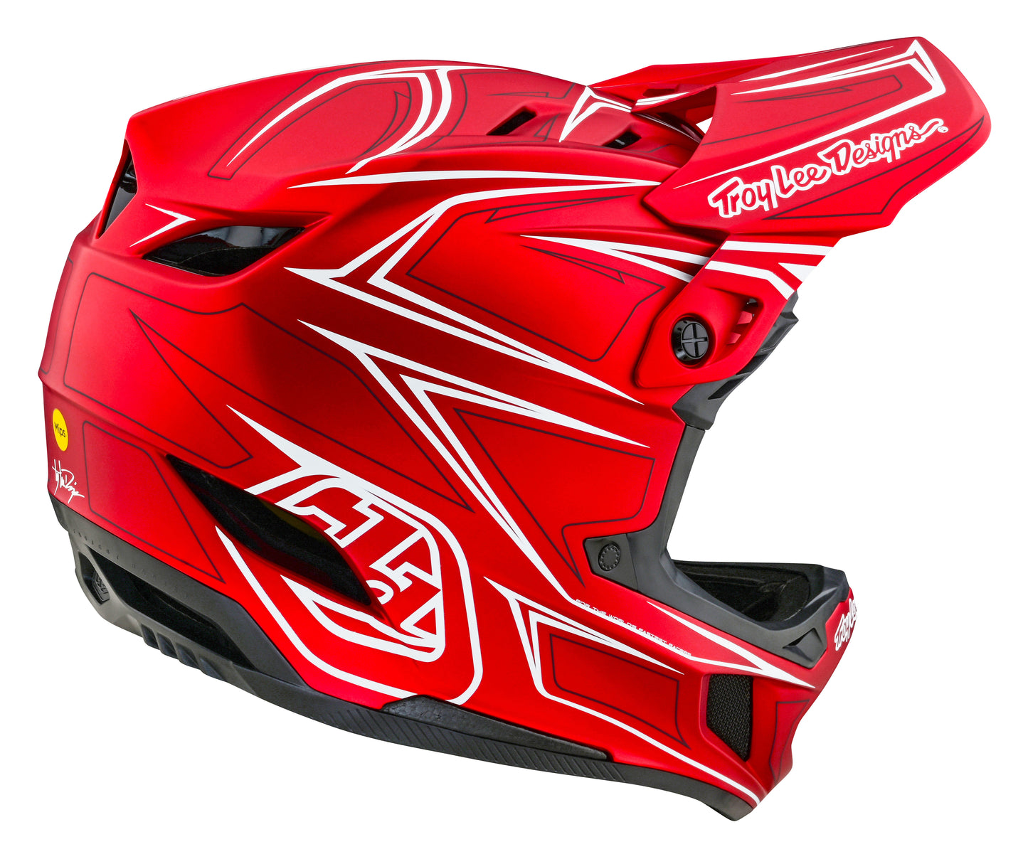 Troy Lee Designs D4 Composite Full Face Helmet with MIPS - Pinned - Red