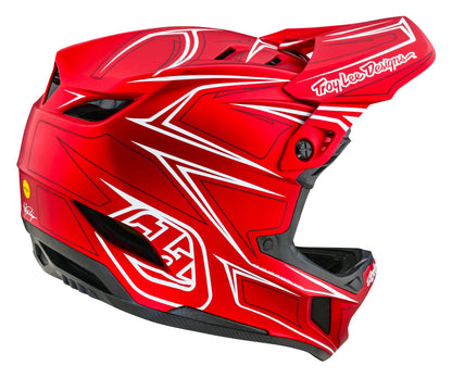 Troy Lee Designs D4 Composite Full Face Helmet with MIPS - Pinned - Red