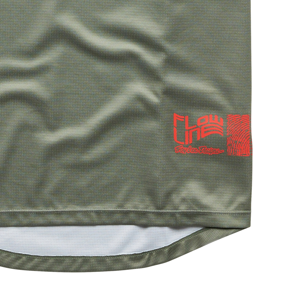 Troy Lee Designs Flowline Short Sleeve MTB Jersey - Youth - Flipped - Olive