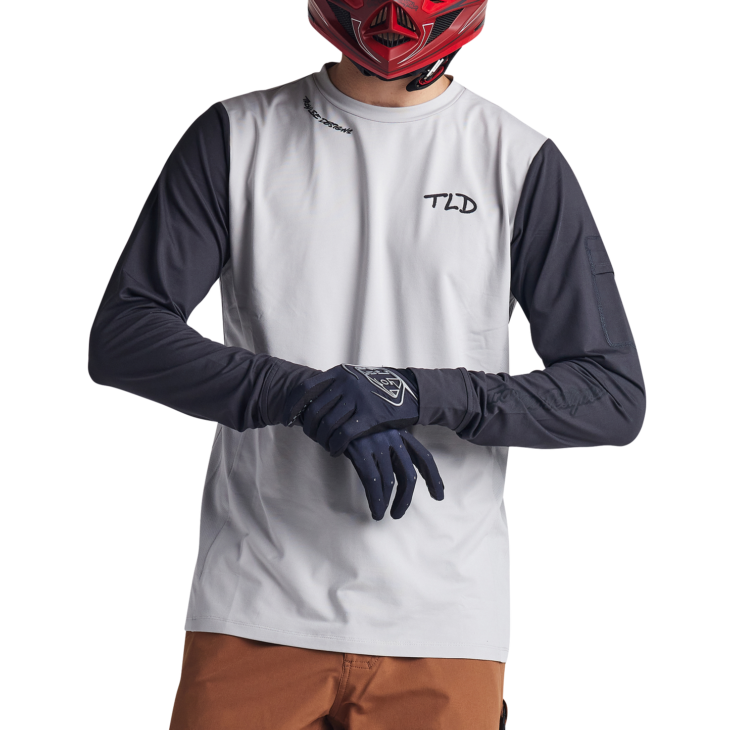 Troy Lee Designs Ruckus Long Sleeve Ride Tee - Bolts - Resist - Mist