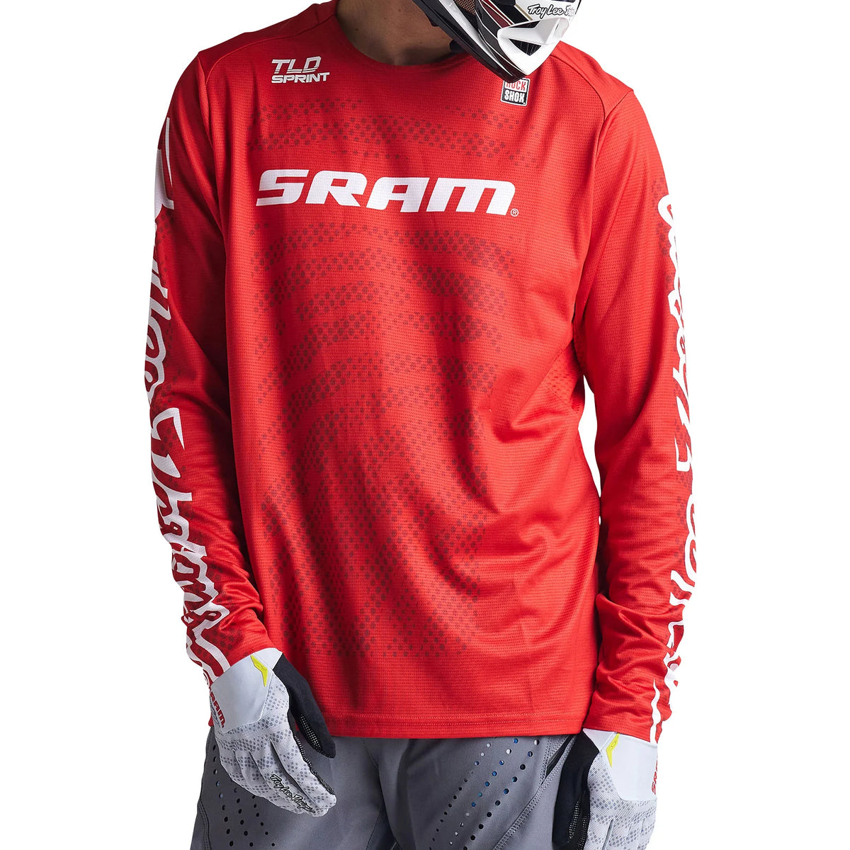 Troy Lee Designs Sprint Long Sleeve MTB Jersey - SRAM Shifted - Fiery Red