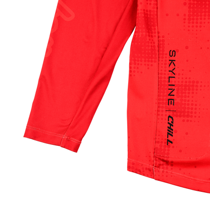 Troy Lee Designs Skyline Chill Long Sleeve MTB Jersey - Scattered - Fire Orange
