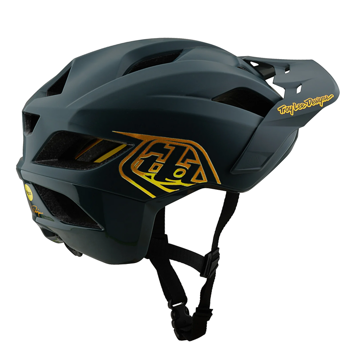 Troy Lee Designs Flowline MTB Helmet - Youth - Point - Gray-Gold