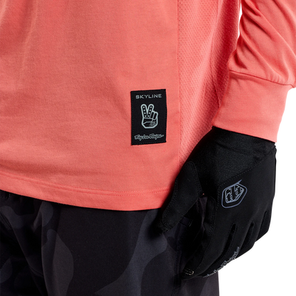 Troy Lee Designs Skyline Long Sleeve Ride Tee - P&W - Melon