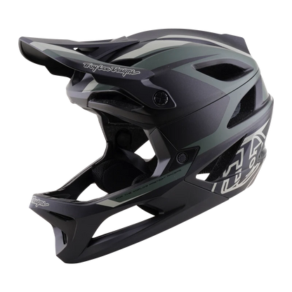 Troy Lee Designs Stage 2 MIPS Full Face Helmet - High Vz - Army-Charcoal