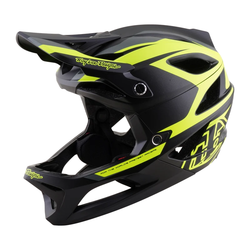 Troy Lee Designs Stage 2 MIPS Full Face Helmet - High Vz - Charcoal-Flo Yellow