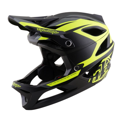 Troy Lee Designs Stage 2 MIPS Full Face Helmet - High Vz - Charcoal-Flo Yellow