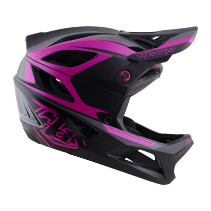 Troy Lee Designs Stage 2 MIPS Full Face Helmet - High Vz - Dark Gray-Neon Fushia