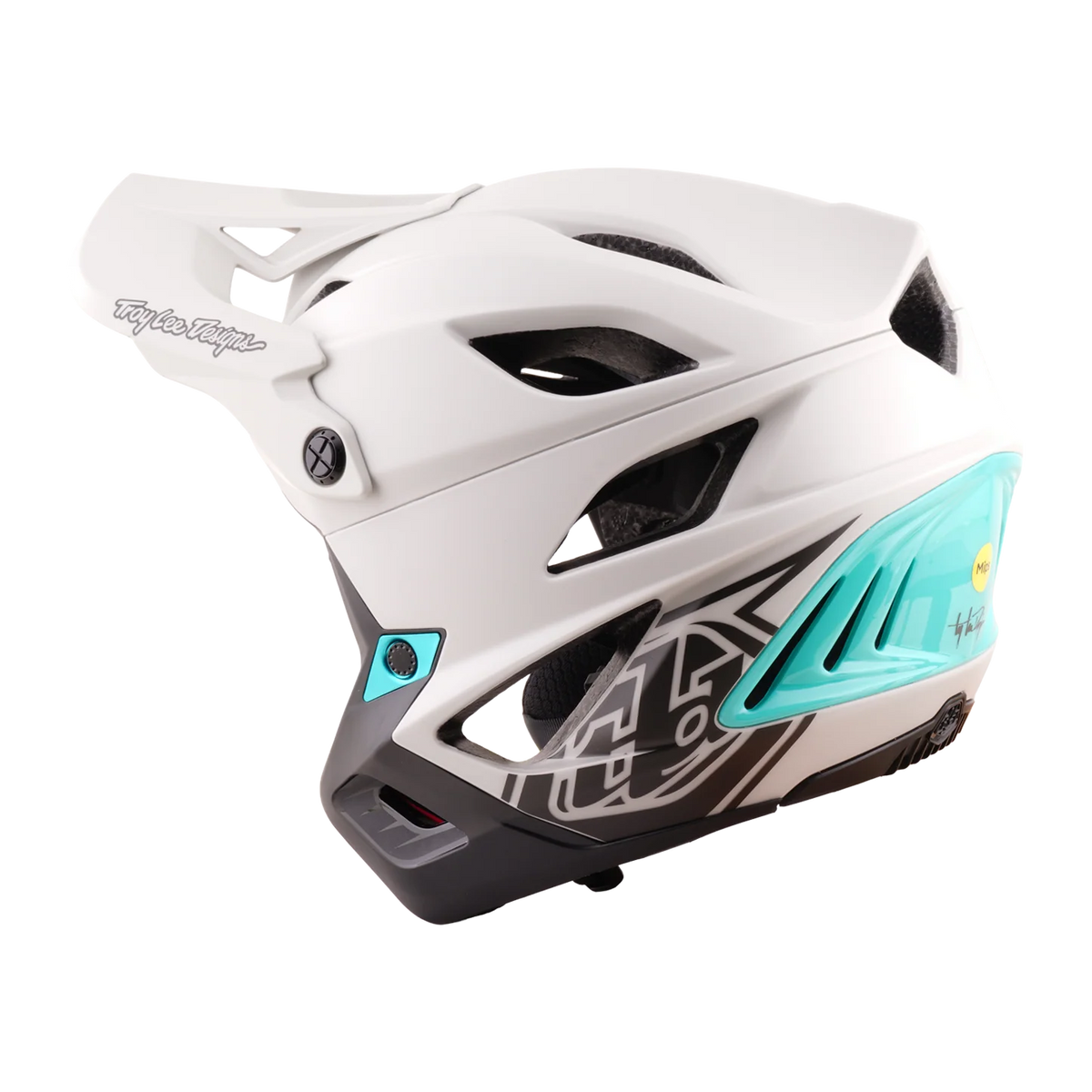 Troy Lee Designs Stage Stunt MIPS MTB Helmet - Drone - Pumice-Real Teal