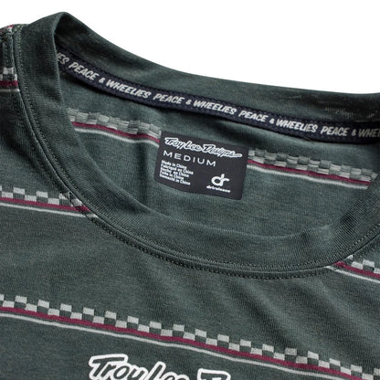 Troy Lee Designs Skyline Short Sleeve Ride Tee - Checked Out - Dark Forest