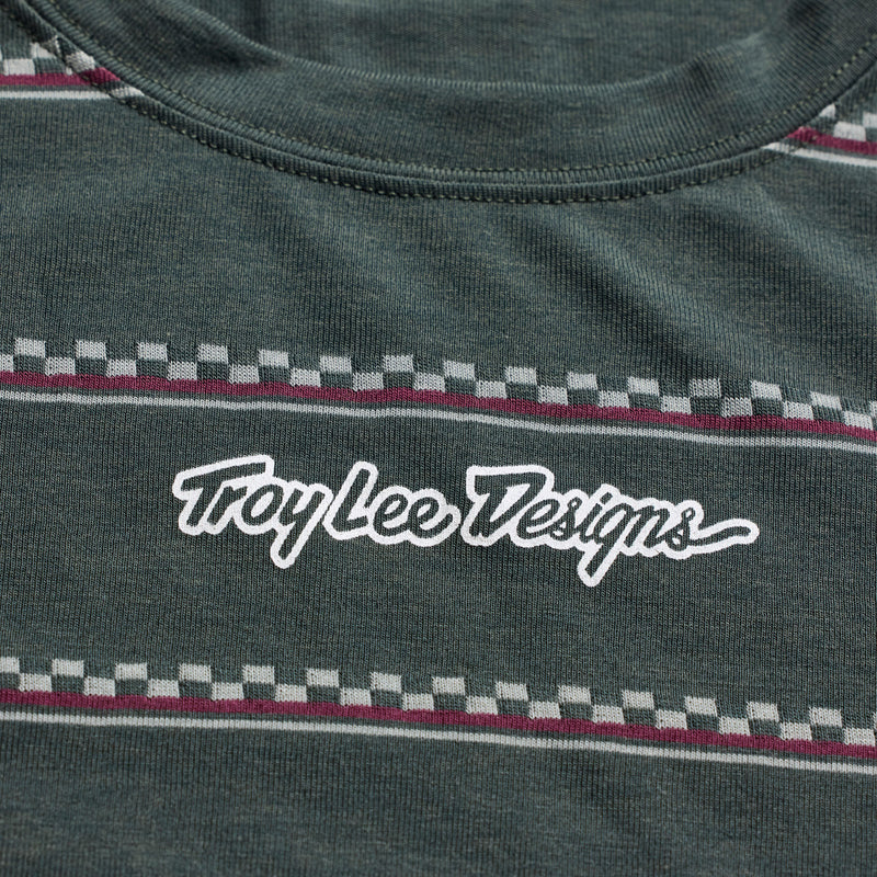 Troy Lee Designs Skyline Short Sleeve Ride Tee - Checked Out - Dark Forest