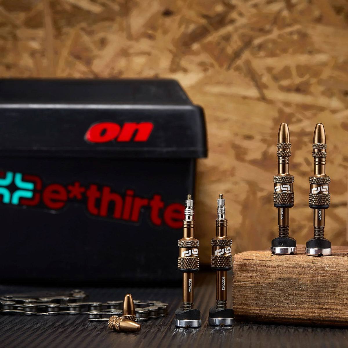E Thirteen Schrader Quickfill Tubeless Valves Gen2 - 16-24mm Depth - Bronze