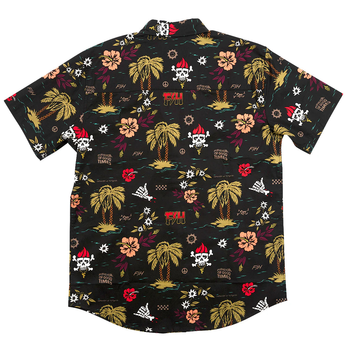 Fashouse Tribe Short Sleeve Button-Up Shirt - Black