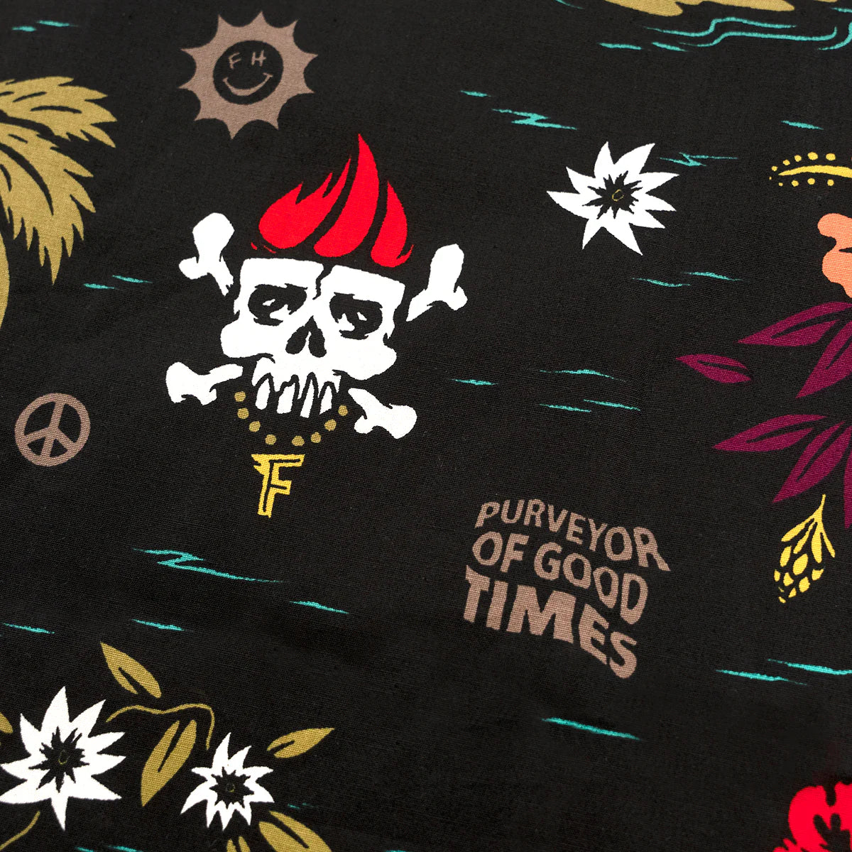 Fashouse Tribe Short Sleeve Button-Up Shirt - Black