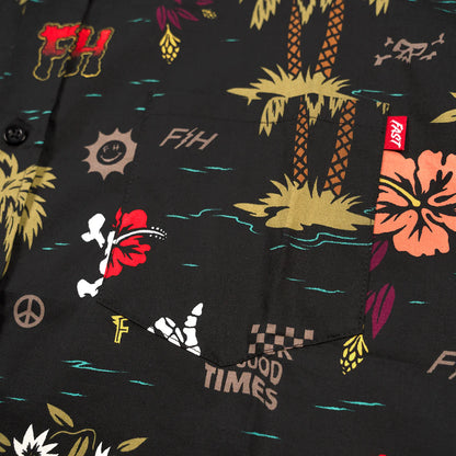 Fashouse Tribe Short Sleeve Button-Up Shirt - Youth - Black