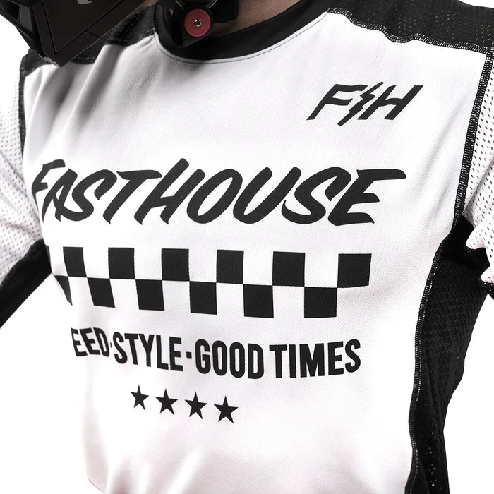 Fasthouse USA Air Cooled Originals Jersey - Youth - White-Black