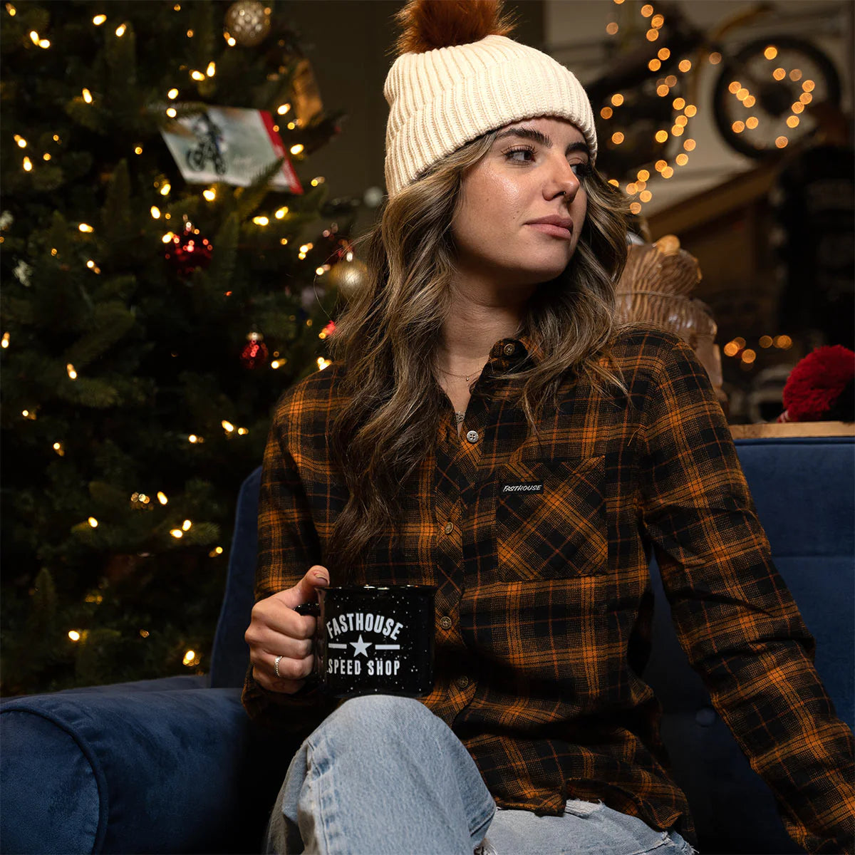 Fasthouse Honey Flannel Shirt - Womens - Gold-Black