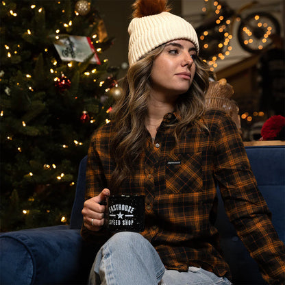 Fasthouse Honey Flannel Shirt - Womens - Gold-Black