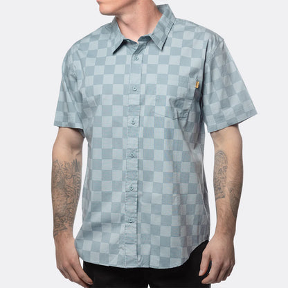Fasthouse Winston Short Sleeve Button Up Shirt - Blue