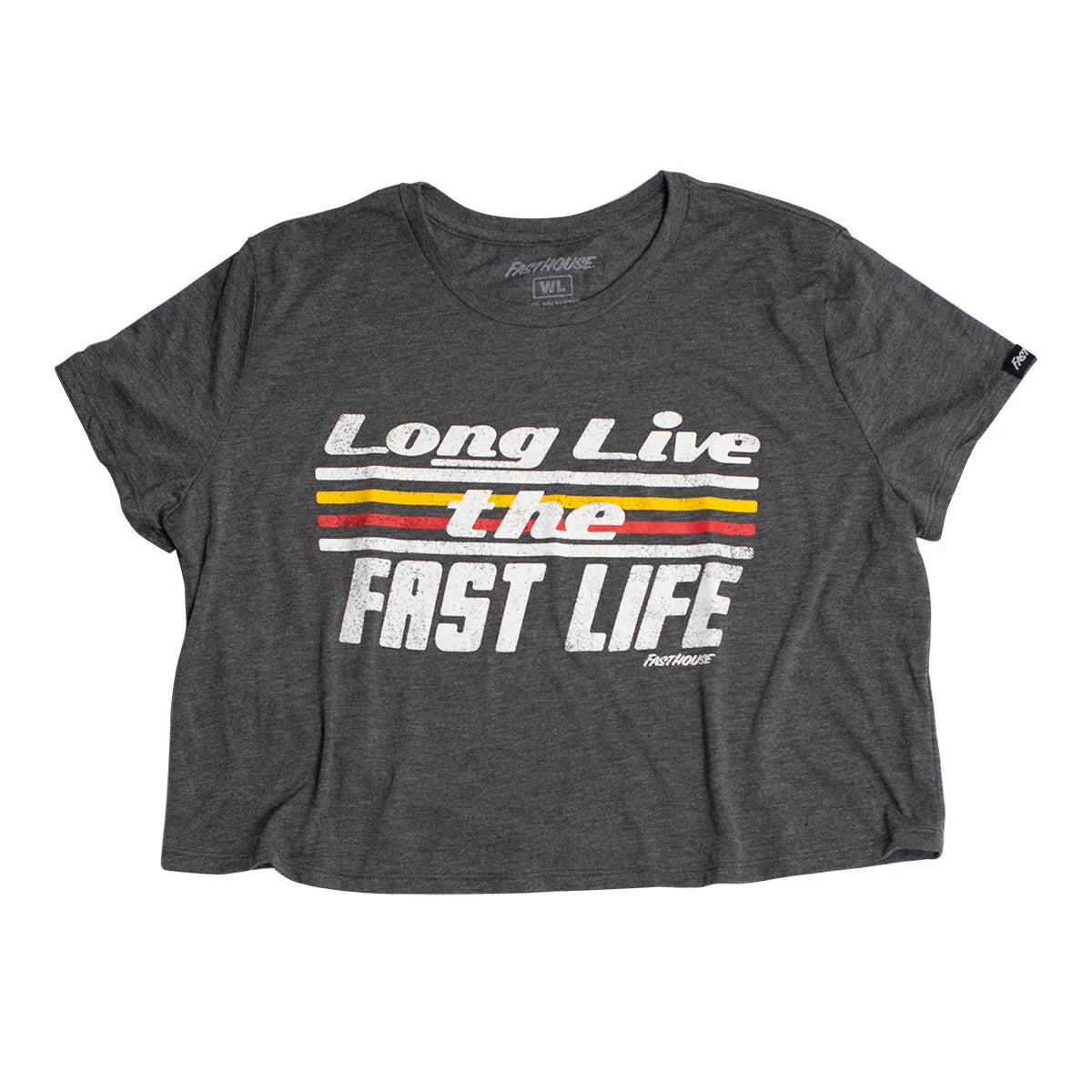 Fasthouse Anthem Crop Tee - Womens - Dark Gray Heather