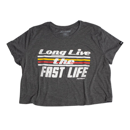 Fasthouse Anthem Crop Tee - Womens - Dark Gray Heather