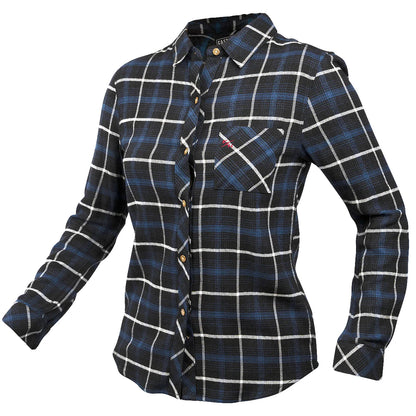 Fasthouse Honey Flannel Shirt - Womens - Dust Blue-Black