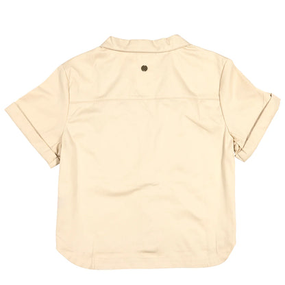 Fasthouse Smoke Show Button Up Crop Shirt - Womens - Cream