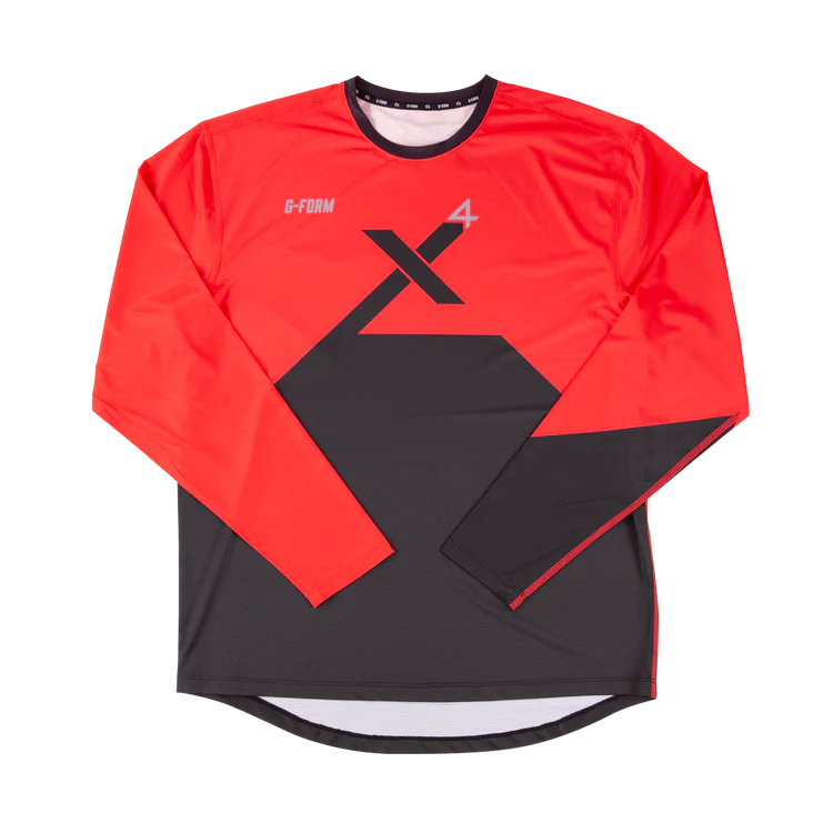 G-Form Pro-X4 Long Sleeve MTB Jersey - Red-Black