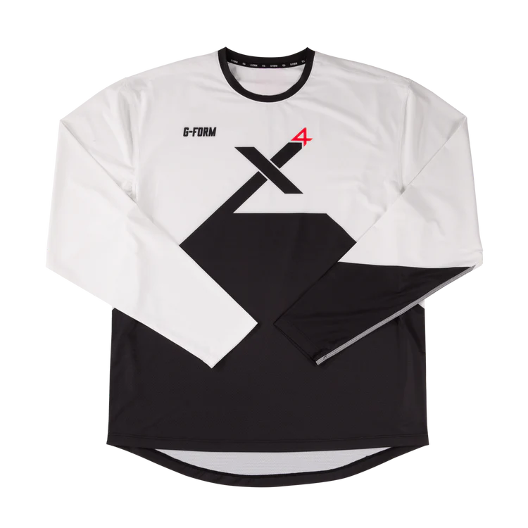G-Form Pro-X4 Long Sleeve MTB Jersey - White-Black