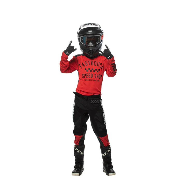 Fasthouse Carbon Jersey - Youth - Red-Black