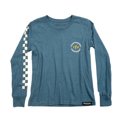 Fasthouse Easy Rider Long Sleeve Tee - Youth - Heather Teal