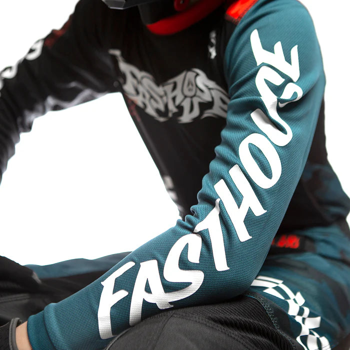 Fasthouse Grindhouse Bereman Jersey - Youth - Black-Infrared